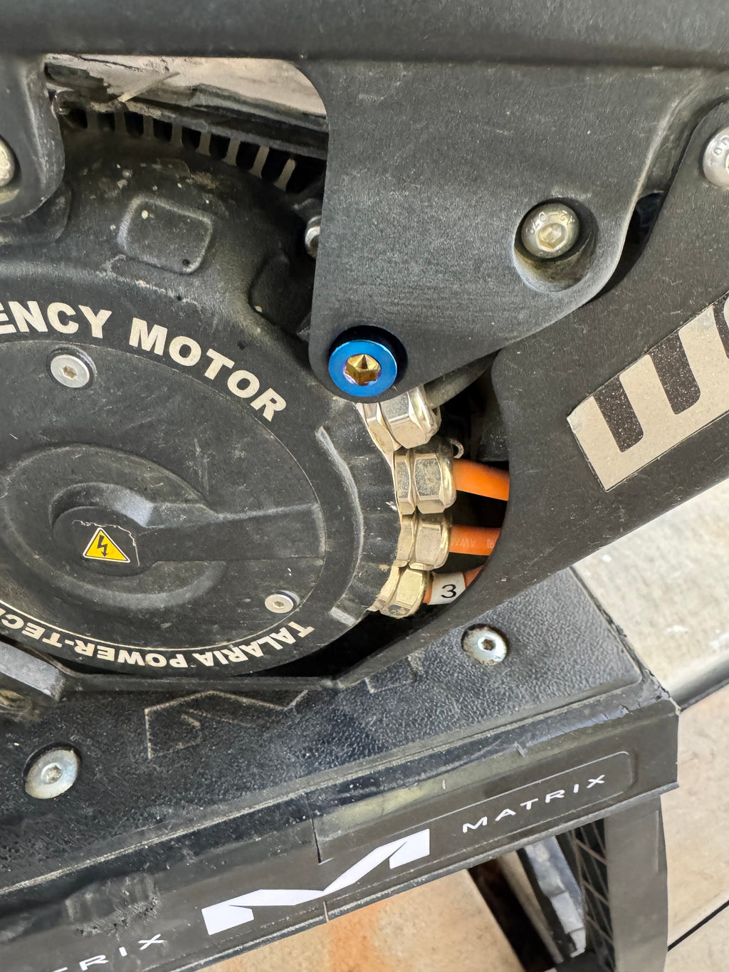 Titanium Talaria motor mount bolts (right side)