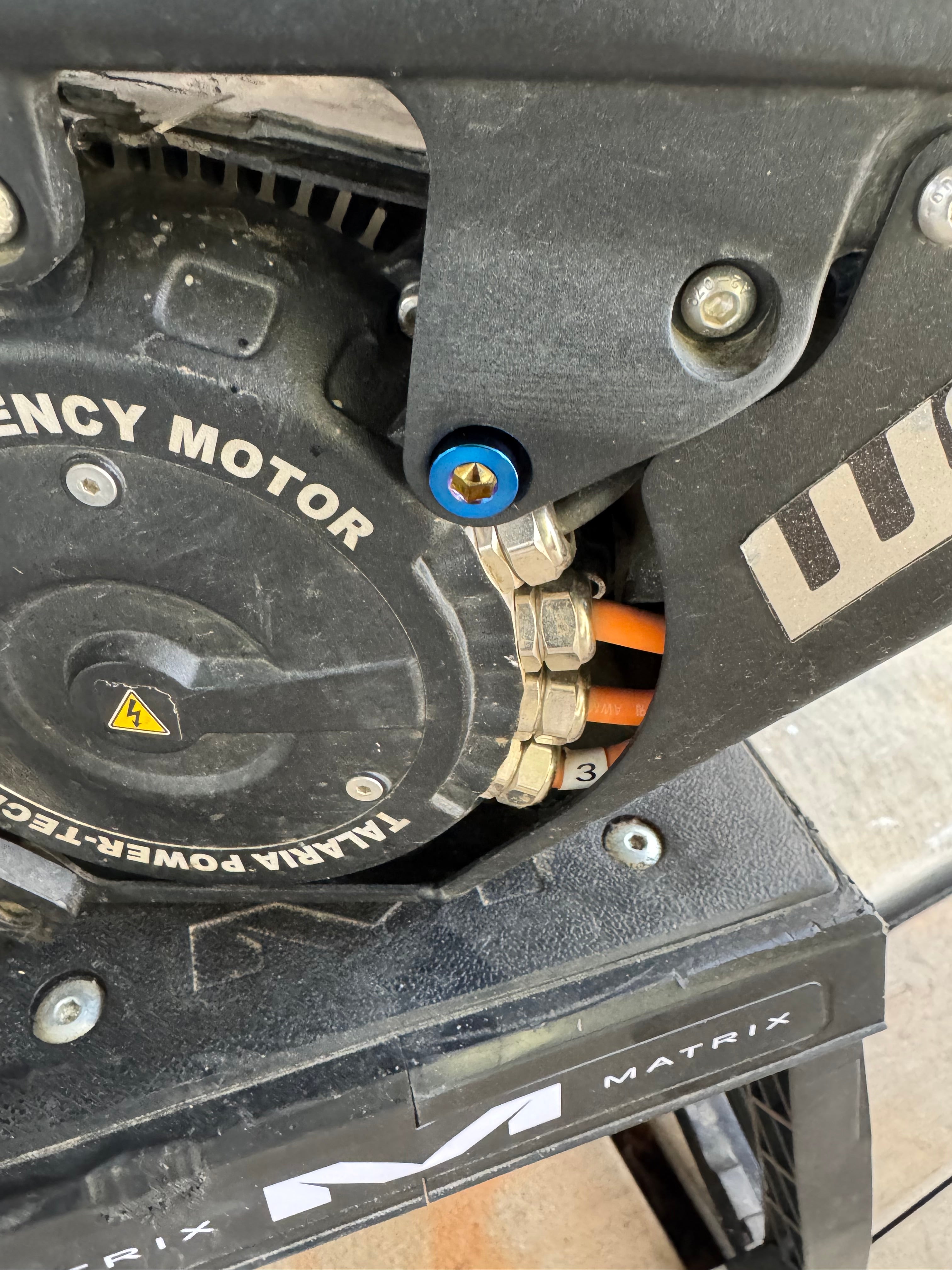 Titanium Talaria motor mount bolts (right side)