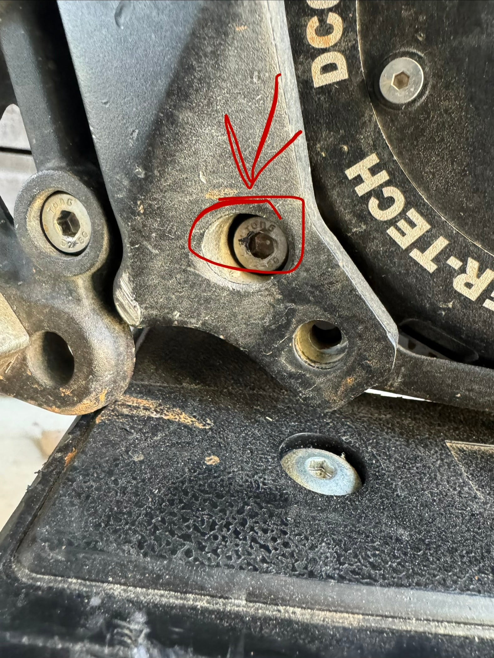 Titanium Talaria motor mount bolts (right side)